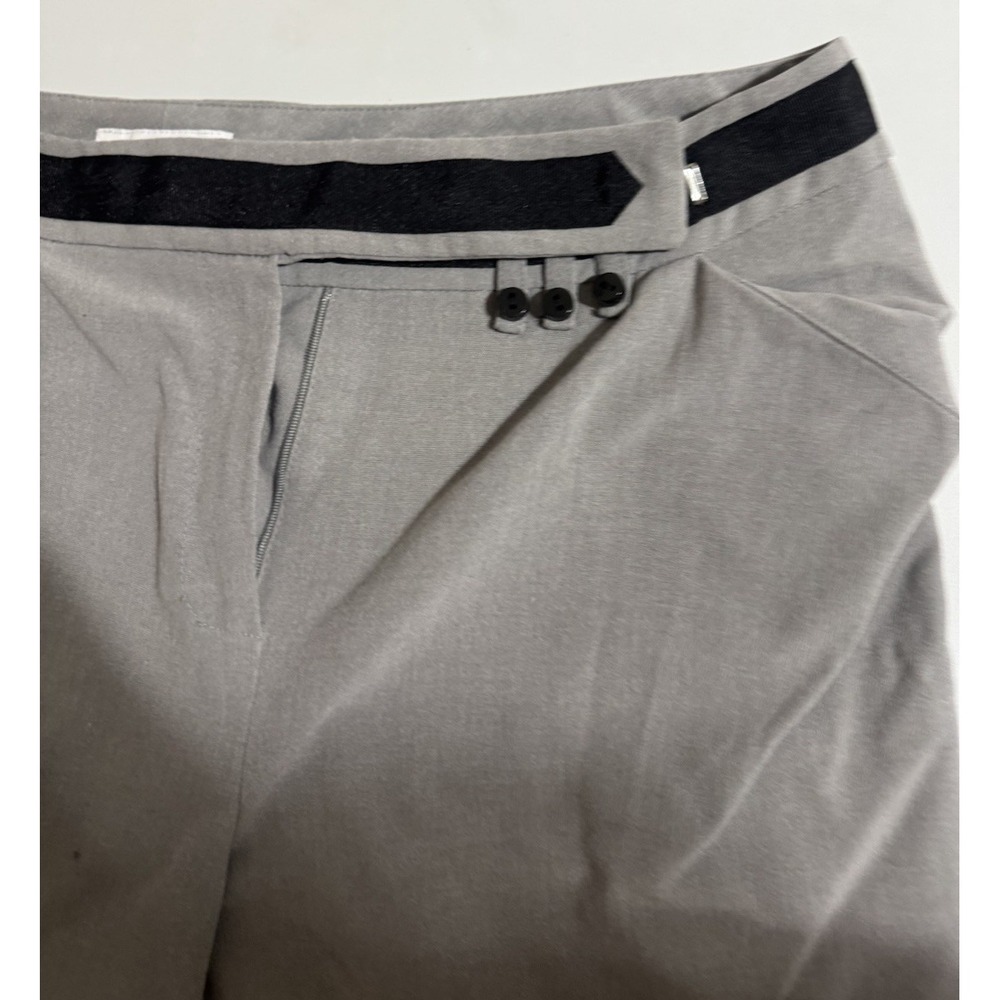dressbarn Women's Gray Solid Dress Pants Stretch Flat Front Straight Leg 14 - Picture 2 of 6